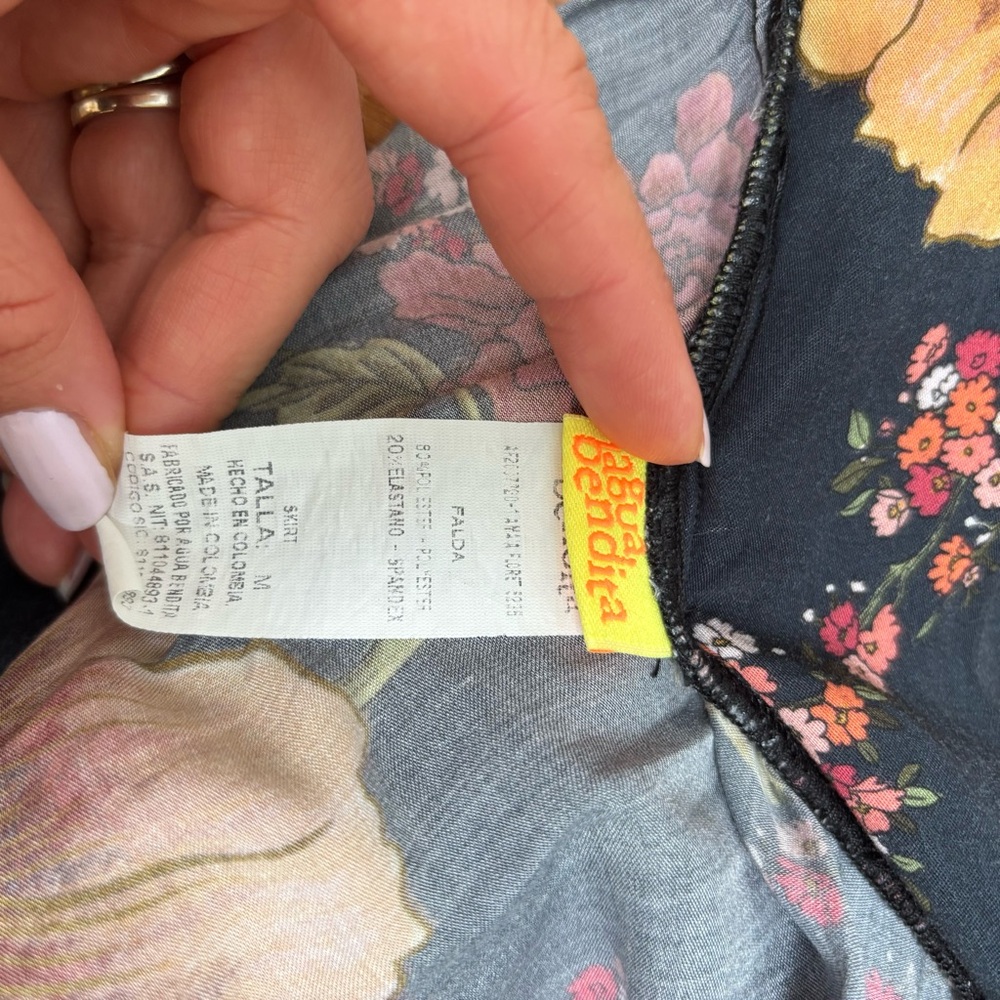 AGUA BENDITA Amaia Maxi Skirt Floral Black M - Picture 15 of 15